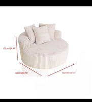Fauteuil pivotant Chesterfield surdimensionné moderne 360° °   Tissu rotatif pour appartement, hôtel, villa