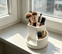 Organisateur de Comptoir Multi-Compartiments en Résine pour Dentifrice, Cosmétiques, Pinceaux de Maquillage – Rangement de Bureau Multi-Grilles