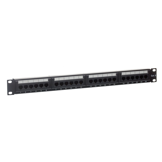 24 Ports 1U Rack Moutable Cat6 UTP Patch Panel with Bracket