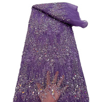 Dentelle américaine européenne perles faites à la main industrie lourde tissu robe de mariée robe de soirée paillettes brodées tissu tube perlé