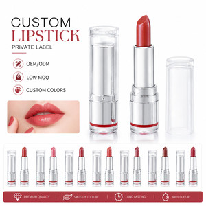Lápiz Labial Mate de Marca Privada con Logotipo Personalizado, Vegano, Resistente al Agua, de Larga Duración, en Tubo Transparente, Venta al por Mayor de Maquillaje y Cosméticos - Product Image 1