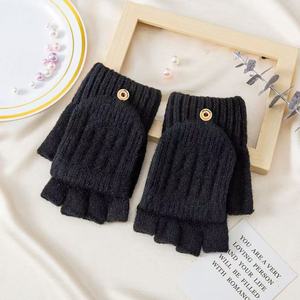Winter <strong>Fingerless</strong> <strong>Gloves</strong> for Men Women Warm Wool Knitted Half Finger <strong>Mittens</strong> <strong>with</strong> Flip <strong>Cover</strong> Touchscreen Unisex Thermal <strong>Gloves</strong> - Product Image 4