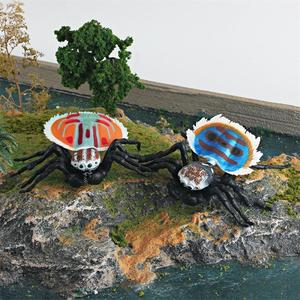 Modelli di insetti e animali per esportazione transfrontaliera Xinhen, <span class=keywords><strong>ragni</strong></span> <span class=keywords><strong>saltatori</strong></span> rosso-blu, pavone, a strisce orizzontali - Product Image 4