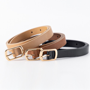 Ceinture fine en cuir PU pour femme, boucle à fermoir, noir, camel, marron, pour jeans, ceinture décorative rétro à la mode - Product Image 4