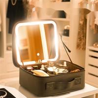 Valise de maquillage JOYSUN de haute qualité, grande capacité, étanche, avec miroir à LED, organiseur de voyage