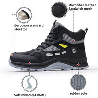 Chaussures de sécurité de travail de marque, noires, antidérapantes, imperméables, en cuir, avec embout en acier, pour hommes, pour l'industrie lourde