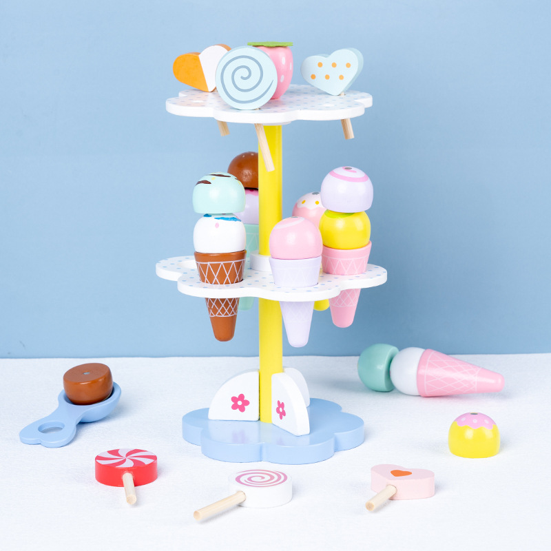Artificial ice cream tree macarons