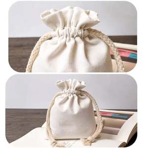 Recycled Cotton Canvas Fabric <b>Bag</b> <b>Small</b> <b>Drawstring</b> <b>Bag</b> Dustproof Storage Ecofriendly Packaging Cloth Canvas <b>Drawstring</b> <b>Bag</b> - Product Image 3