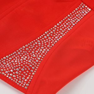 Haut Corset Rouge Personnalisé avec Strass, Bustier sans Bretelles à Armatures, Crop Top Femme pour Tenues de Club, Fabricant OEM - Product Image 6