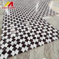 Auf Maß zuges chnitten Wasserstrahl Marmor Medaillon Inlay Teppich fliese für Innen Lobby Korridor Eingang Marmor Muster Boden Design Fliese