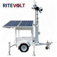 Nouvelle tour de vidéosurveillance solaire mobile, panneaux solaires pliables/mât électrique de 9 m, étanche IP67, vision nocturne, anti-vandalisme, extérieur