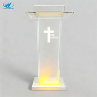 Nouvelles Tables Modernes en Acrylique de Petite Taille pour Chaire d'Église à Vendre, Pupitres pour Pasteur d'Église, Designs de Pupitres en Croix