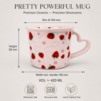 Mug en céramique personnalisé OEM ODM avec poignée en forme de cœur, tasse à café en porcelaine, motif et logo personnalisés, mugs de consommation domestique, commande en gros
