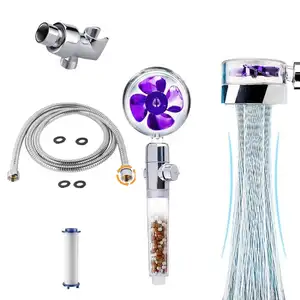 Turbo Spa Massage High Pressure Shower Heads, Handheld Turbo Fan Shower, 360 Degrees Rotating Hydro Jet Shower Head Kit