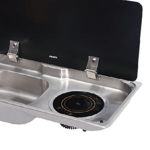Cocina de inducción RV negra y plateada, cubierta de vidrio templado, estufa de <span class=keywords><strong>caravana</strong></span>, remolque de acero inoxidable, autocaravana, estufa de <span class=keywords><strong>Caravana</strong></span> - Product Image 6