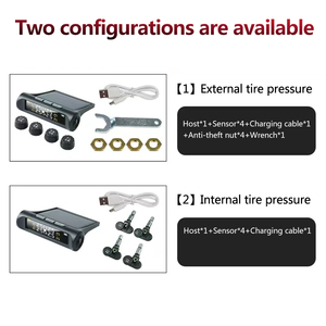 <span class=keywords><strong>Sensor</strong></span> de control de presión de neumáticos <span class=keywords><strong>TPMS</strong></span> Digital <span class=keywords><strong>Universal</strong></span> 4 pantalla LCD inalámbrica interna externa Material de plástico de carga Solar - Product Image 5
