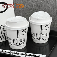 Gobelets à café et thé personnalisés avec logo pour café, à emporter, à double paroi, en papier blanc, avec couvercles à bec verseur, 10 oz