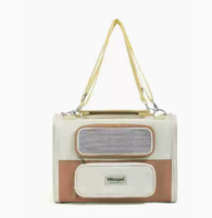 Sac de transport pour animaux de compagnie (chats et chiens) grande capacité en tissu Oxford, tendance, avec fermeture éclair, portable, respirant, multifonctionnel, pour l'extérieur et la voiture