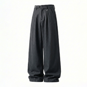 Nuova Collezione <span class=keywords><strong>Pantaloni</strong></span> Lunghi da <span class=keywords><strong>Uomo</strong></span> Stile Old Money Casual, Silhouette Plissettata, Comodi, Larghi, Traspiranti per la Primavera - Product Image 3