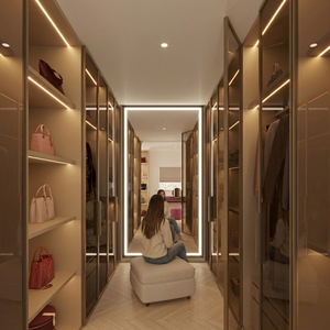 VIQ Minimalist Customized Walk-in Wardrobe Closet Sleek lines and minimalist design emphasize sophistication and contemporary - Product Image 3