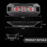 3 Luces Estroboscópicas LED Intermitentes de 12V para Camiones, Autos y Vehículos, Mini Luz de Rejilla, Baliza de Emergencia, Luces de Advertencia con Función de Sincronización, Rojo, IP65