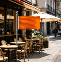 Drapeau orange uni, bannière en polyester orange uni pour la décoration extérieure et intérieure, les événements, les sports