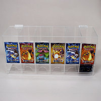 Vente en gros distributeur de cartes TCG Pokemoned en acrylique boîte de présentation de pack booster en acrylique transparent distributeur de pack booster à 6 emplacements avec couvercle