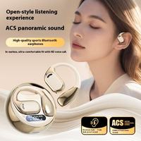Écouteurs sans fil TWS OWS à crochet d'oreille, affichage numérique LED, étui de charge, BT V5.4, diaphragme en titane pour la course et le sport