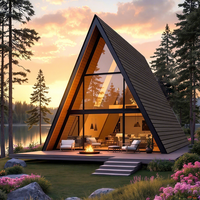 Maison triangulaire moderne de luxe pour hôtel et complexe hôtelier, maison modulaire en forme de triangle, petite maison triangulaire