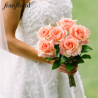 Vente directe d'usine, rose artificielle réaliste faite à la main, fleurs réalistes en vrac, décoration pour mariage, remise de diplôme, maison, hôtels, hall