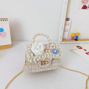 Bolso de Hombro Mini Floral con Perlas para Niñas, Monedero Infantil, Regalo, Venta Directa de Marca al por Mayor - Product Image 2