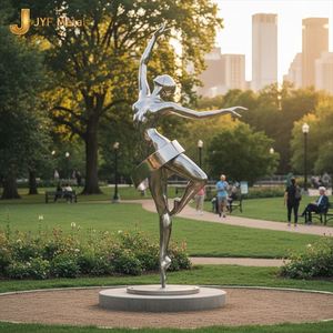 Escultura de Acero Inoxidable de Gran Tamaño, Diseño Art Deco, Resistente al Agua, para Jardín, Arte Abstracto, Montaje en Suelo - Product Image 5