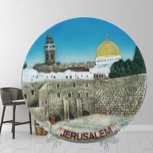 इसराइल यरूशलेम Eilat Nazareth सजावटी प्लेट यूरोप देश कस्टम डिजाइन राल स्मारिका प्लेट
