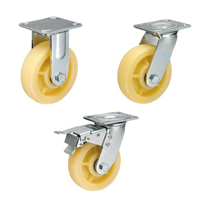 Ruedas de Nylon Blancas Ligeras de 3/4/5 Pulgadas, Silenciosas, Resistentes al Desgaste, con Freno Universal, para Carritos, EFON EF5014, 1 Año de Garantía - Product Image 4