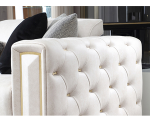 Sofá chesterfield de cuero de gama alta, sofás de diseño moderno, <span class=keywords><strong>blanco</strong></span>, para sala de estar - Product Image 6