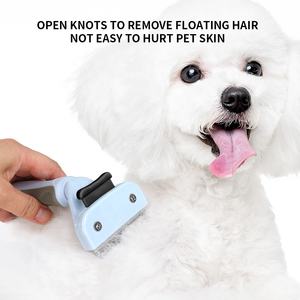 Spazzola dell'affettatrice di toelettatura del cane del gatto dello strumento di despargimento dell'animale domestico autopulente di Logo su ordinazione all'ingrosso della fabbrica - Product Image 5