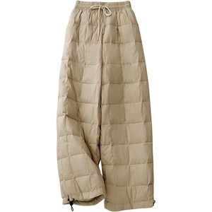 FOXA Women Winter Quilted <b>Down</b> Pants Lightweight Wide Leg Snow <b>Trousers</b> Casual Breathable With Pockets - Product Image 1