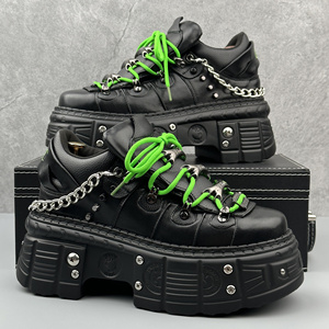 Nouvelles chaussures décontractées pour hommes, style punk <span class=keywords><strong>rock</strong></span> de rue, rivets, plateforme, hauteur accrue, chaussures plates, baskets pour hommes, Zapatos Hombre - Product Image 6