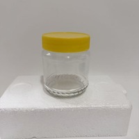 Bocal en verre rond vide de 250 ml (8 oz) de qualité alimentaire avec couvercle en plastique pour beurre de cacahuète, mayonnaise, confiture de sésame