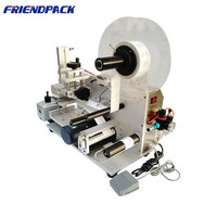 Machine d'étiquetage manuelle autocollante pour bouteilles plates carrées en verre/métal, PLC électrique, bon prix