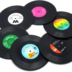 THEONE Custom Printed Heat Resistant Insulated Round Soft Pvc Custom Record Coaster Beer Coffee Cup Coaster for Cup Tea Drink