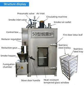 Fully Automatic <strong>Commercial</strong> Electric Fish Salmon Sausage Turkey Meat Smoke <strong>Smoker</strong> Smoking <strong>Oven</strong> Machine - Product Image 6