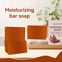 Savon Solide Artisanal à l'Huile de Ricin et Huile de Coco, Nourrissant, Riche en Mousse, Nettoyage Quotidien Visage et Corps, Idéal pour le Rasage