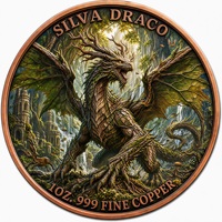 Pièce commémorative en cuivre fin 99,9 % de 1 once, motif Dragon de la Forêt en relief 3D, art forestier coloré pour exposition, souvenir ou cadeau