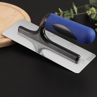 Lame de spatule d'écrémage en acier inoxydable avec manche en plastique Outil de lissage pour cloisons sèches Grattoir à plâtre Mastic