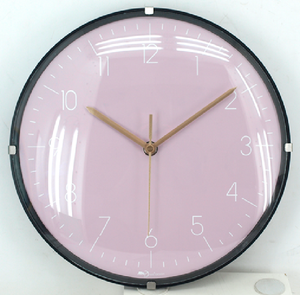 <b>Pink</b> Round Plastic Quartz Simple Modern Convex Wall Clock Home Decoration with Custom logo Living Room Ideas - Product Image 2
