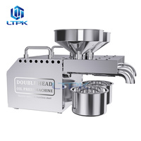 Dubbele Koppen 12 Kg/u Koude Pers Zonnebloempitten Olie Extractie Machine Schroef Oliemolen Olijfolie Persmachine Te Koop