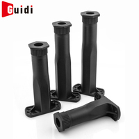 Pieds de support de meubles modernes en plastique noir réglables en hauteur - Remplacement pour armoire, canapé, lit, cuisine