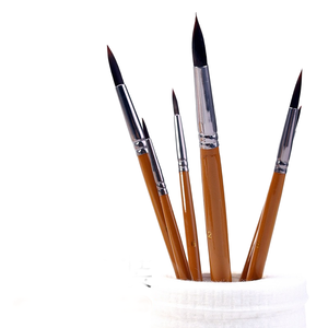 Ensemble de pinceaux de précision professionnels pour artistes, manche en bois, poils en nylon, lot de 6 pièces, pour portraits, miniatures, travaux de lignes, huile - Product Image 2