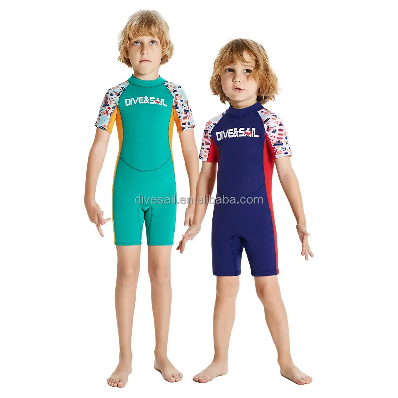 Неопреновые Детские гидрокостюмы с коротким рукавом, 2,5 мм